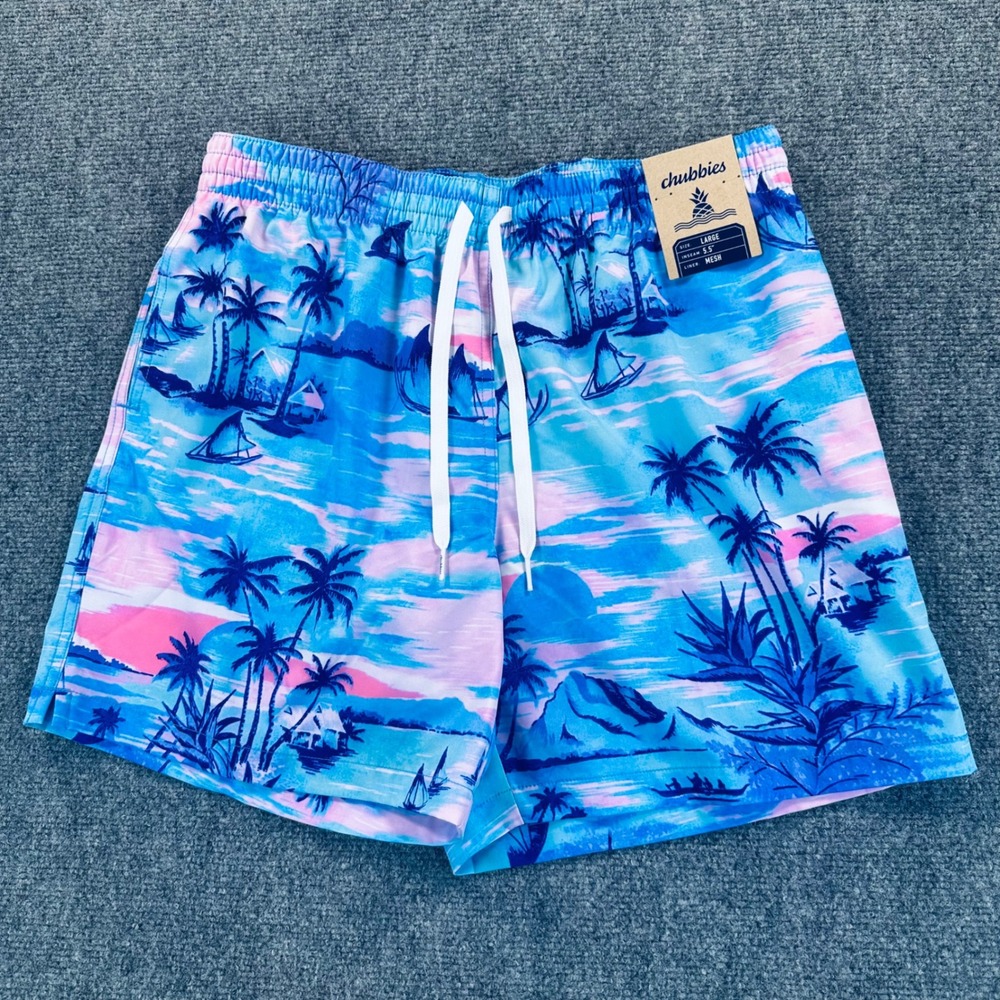 Chubbies Mens XL 5.5" Mesh Lined She's Got A Ticket To Tides Classic Swim Trunks - Picture 2 of 14